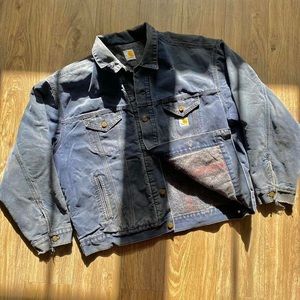 Vintage USA union made Carhartt blanket lined western trucker canvas jacket.